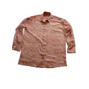 RECC Paris Floral Sheer Shirt in Pink